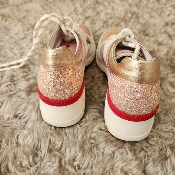 Tosca Blu Champagne Glitter Sneakers White‎ And Gold Women's EU Size 37 - Picture 9 of 13